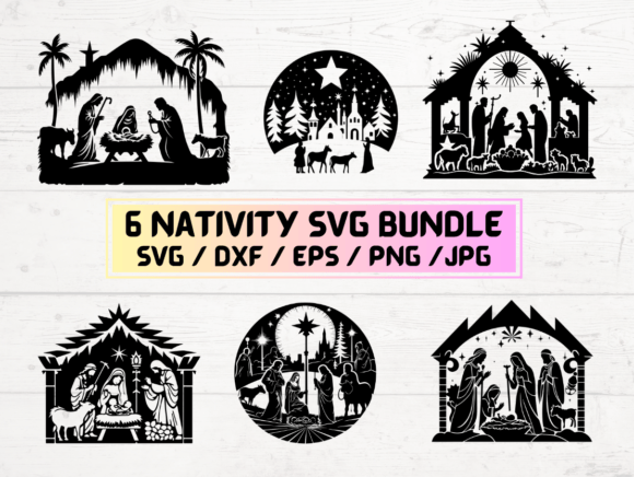 6 Nativity SVG Bundle: Graphics for Crafts & Seasonal Branding
