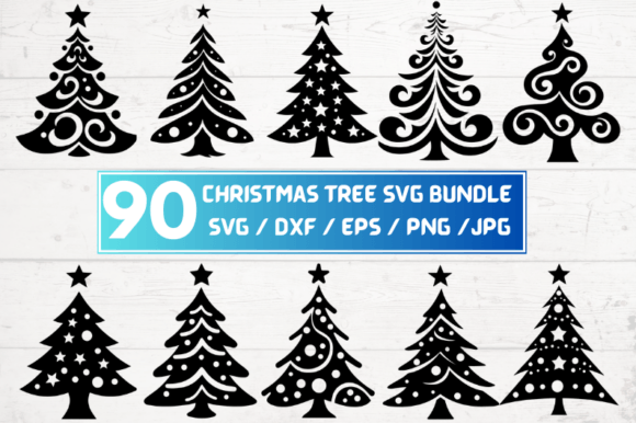90 CHRISTMAS TREE SVG Bundle: Graphics for Crafts & Content