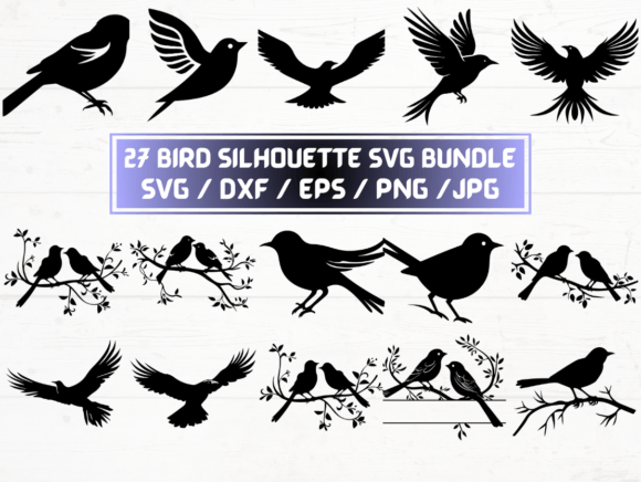 Bird Silhouette SVG for Crafts & Graphics