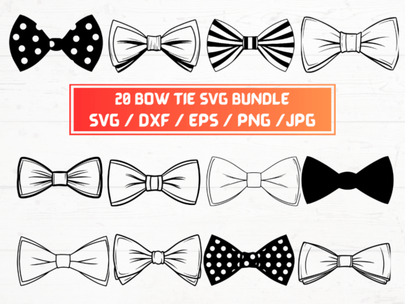 Bow Tie SVG, DXF, EPS, JPG: Graphics for Crafts & Local Branding