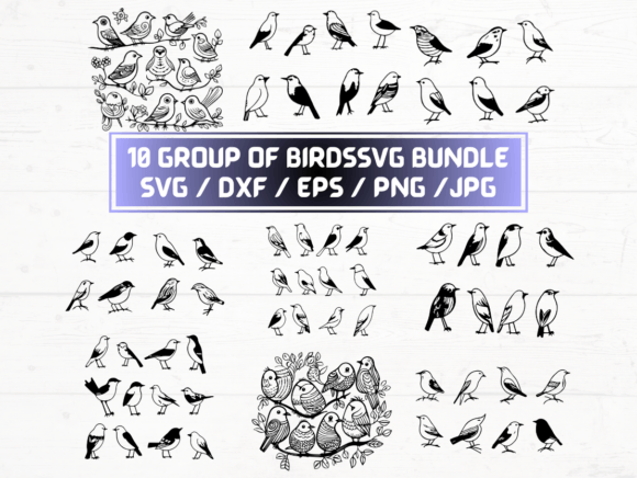Group of Birds SVG: Graphics for Crafts & Local Branding