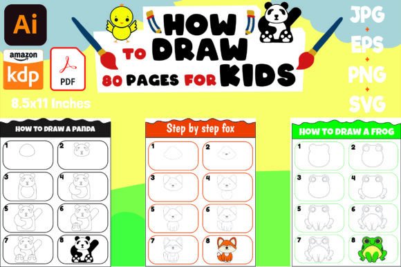 How to Draw 80 Adorable Pages for KIDS: Graphics & Teaching Materials