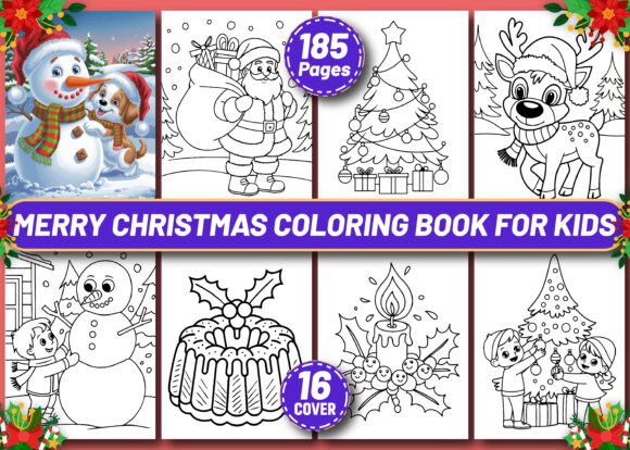 MERRY CHRISTMAS COLORING BOOK for KIDS: Graphics & Coloring Pages