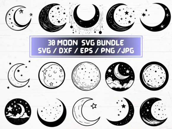Moon SVG: Graphics for Crafts & Creative Design
