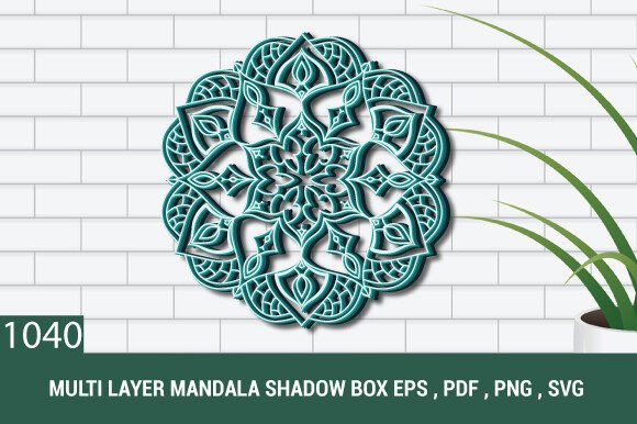 Multilayer SVG Paper-cut Mandala 1040: Graphics for Crafts