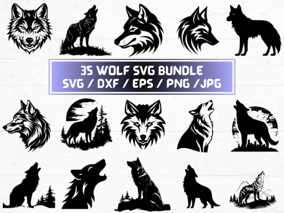 Wolf SVG Graphics for Crafts